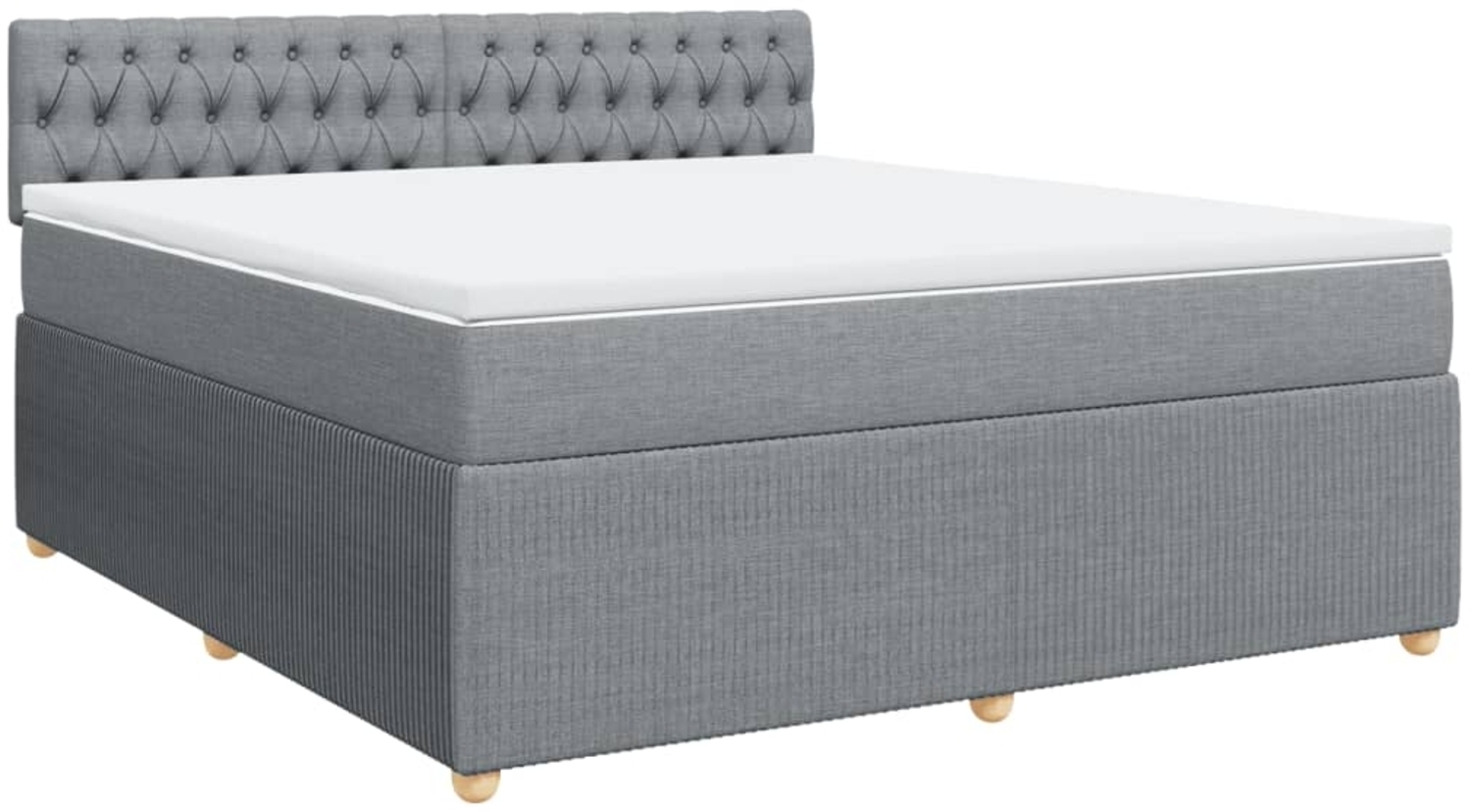 vidaXL Boxspringbett mit Matratze Hellgrau 180x200 cm Stoff 3287542 Bild 1