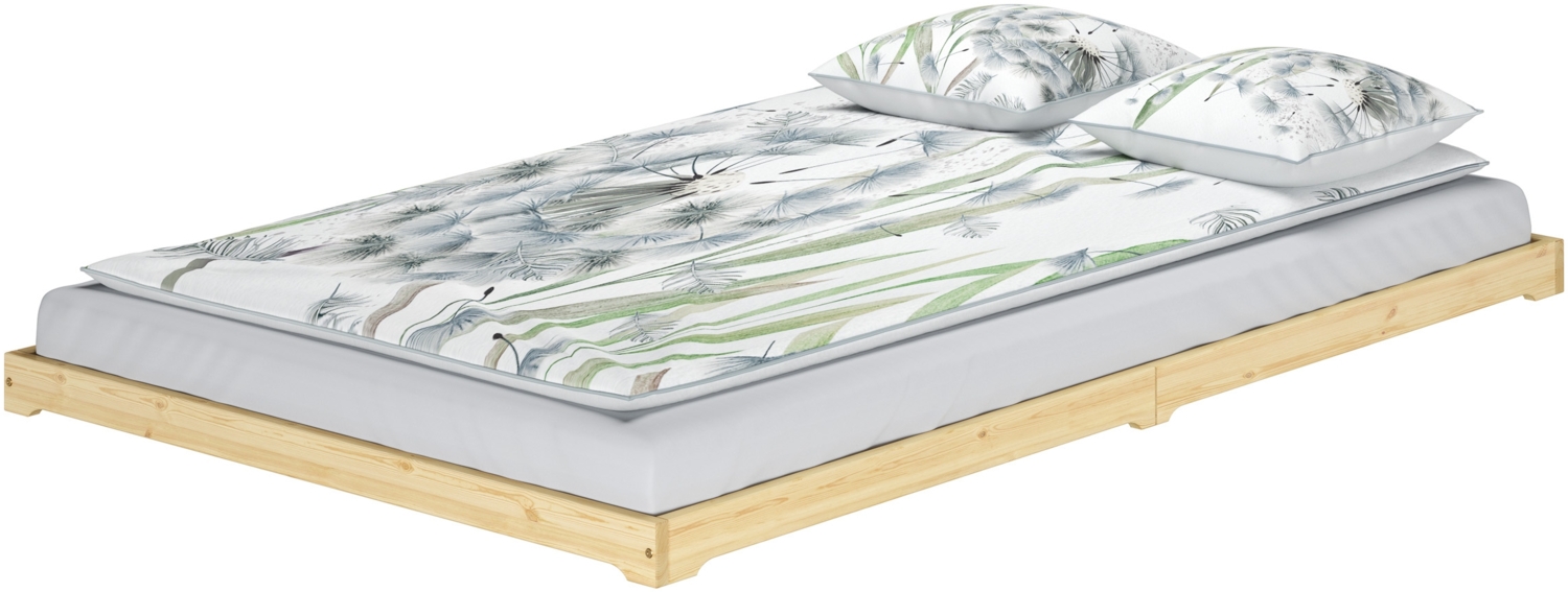 Überlanges Futonbett Holzbett niedrige Sitzkante 140x220 Kiefer lackiert V-60.47K-14-220ohne Zubehör Bild 1