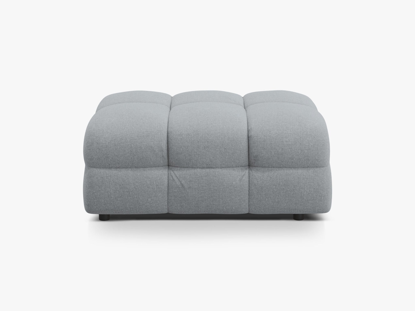 Micadoni Hocker Kendal 1-Sitzer Strukturierter Stoff Platinum Bild 1