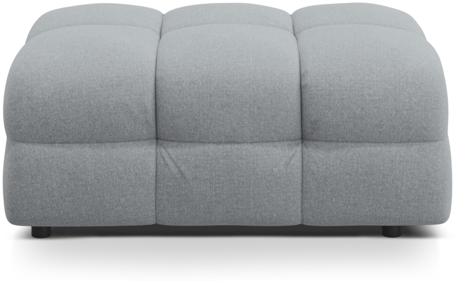Micadoni Hocker Kendal 1-Sitzer Strukturierter Stoff Platinum Buchenholz schwarz Bild 1