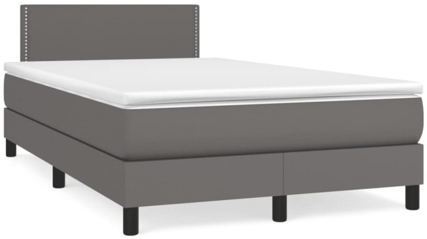 vidaXL Boxspringbett mit Matratze Grau 120x190 cm Kunstleder 3269817 Bild 1