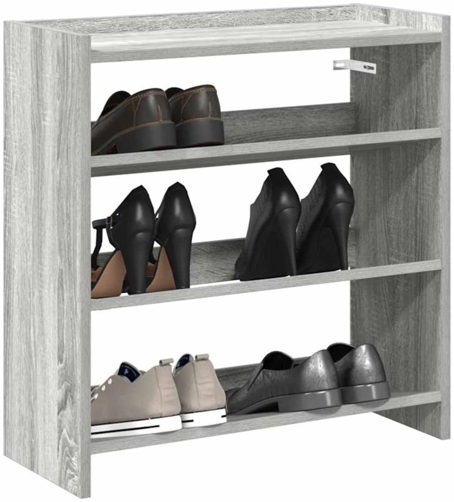 vidaXL Schuhregal Grau Sonoma 60x25x62 cm Holzwerkstoff 859892 Bild 1