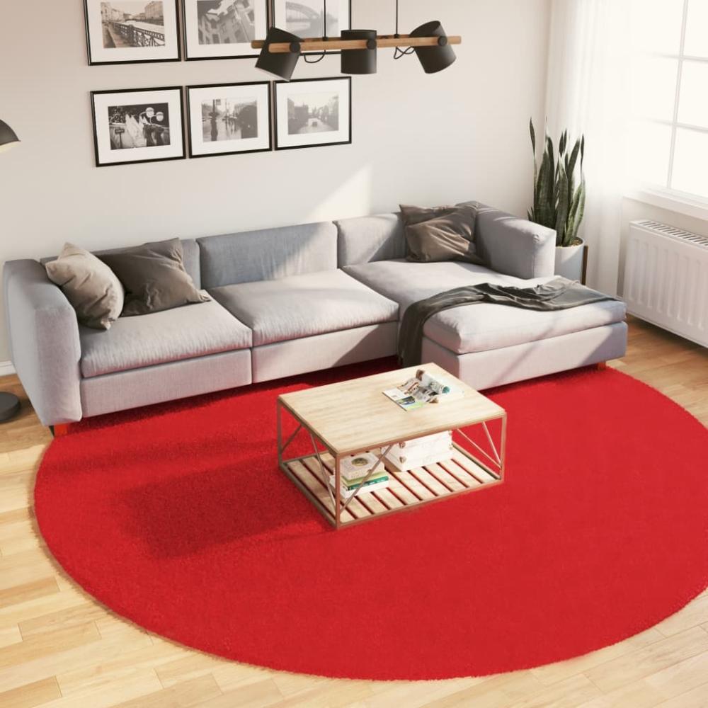 vidaXL Teppich OVIEDO Kurzflor Rot Ø 280 cm 375637 Bild 1