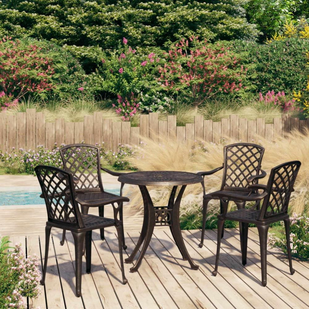 vidaXL 5-tlg. Bistro-Set Aluminiumguss Bronzen 3070607 Bild 1