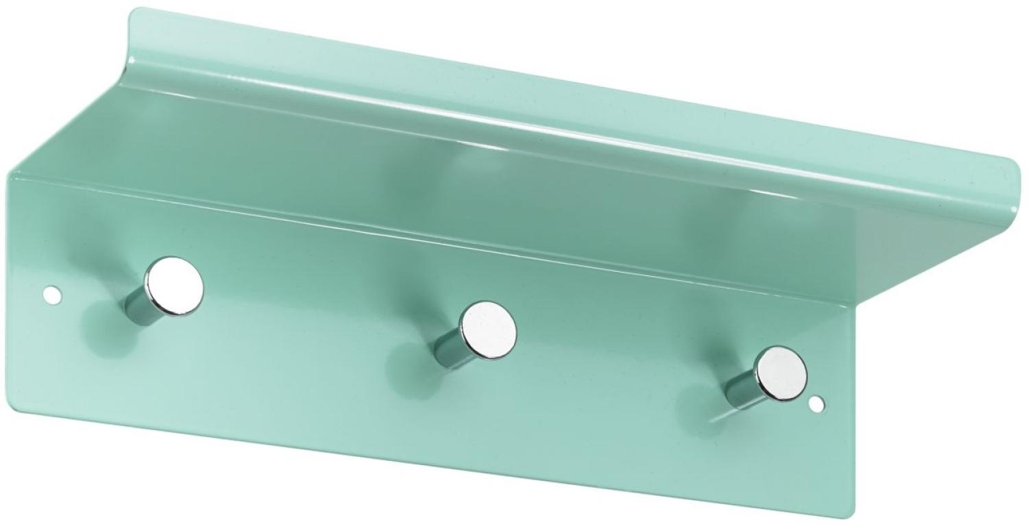 Hettich Garderobe mit Ablage 3 Haken 30,0 x 10,0 x 10,0 cm mintgrün Bild 1