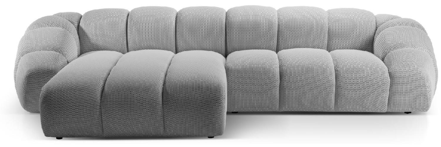 Micadoni Ecksofa Diana 4-Sitzer Links 3D-Stoff Silber Bild 1