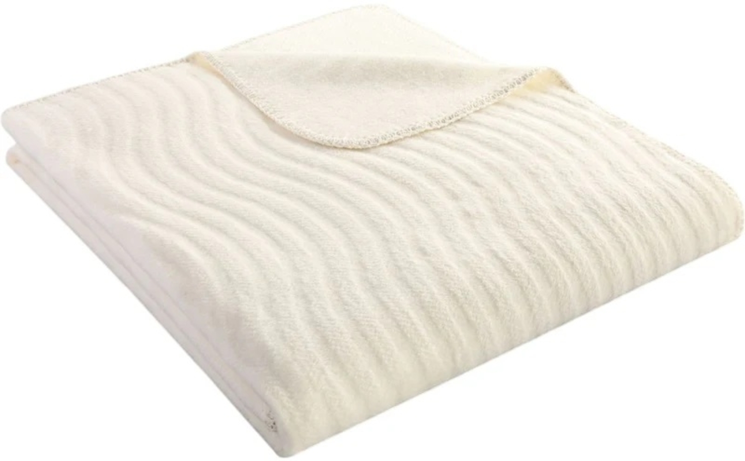 Biederlack Wohndecke Kuscheldecke 150x200 Nuance Struktur Wellen uni beige 16313 Bild 1