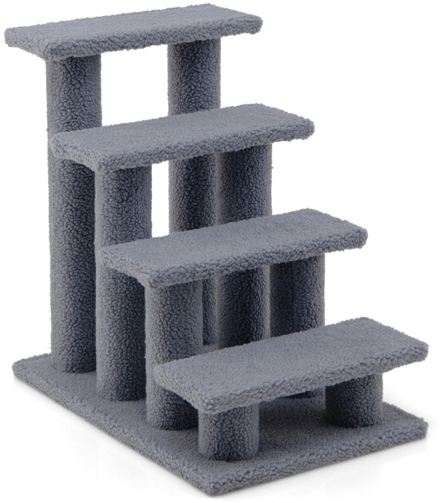 Tiertreppe Kletterbaum Katzentreppe für Katze bis 25 kg 61 x 41 x 60 cm Grau Bild 1