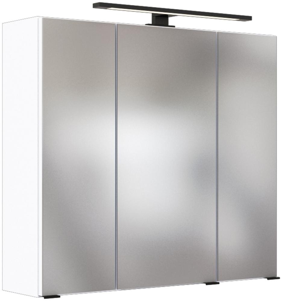 LED- Spiegelschrank 70 cm MANLY-03 weiß B/H/T: 70/64/20 cm Bild 1