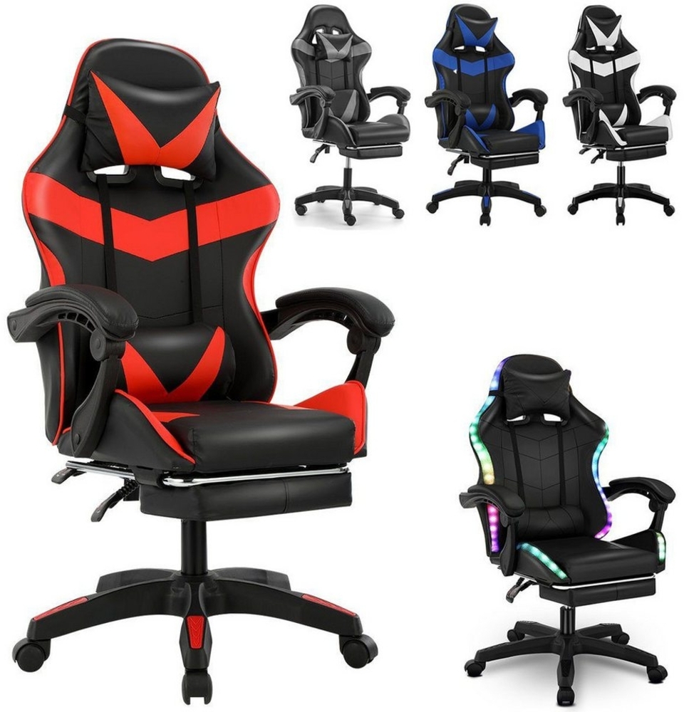 oyajia Gaming Chair Gaming Stuhl Bürostuhl Ergonomisch, Kopfkisse, Lendenkissen,Fußstütze, Verstellbare Rückenlehne Gaming Chair,Gaming Stuhl 130kg Belastbarket Bild 1