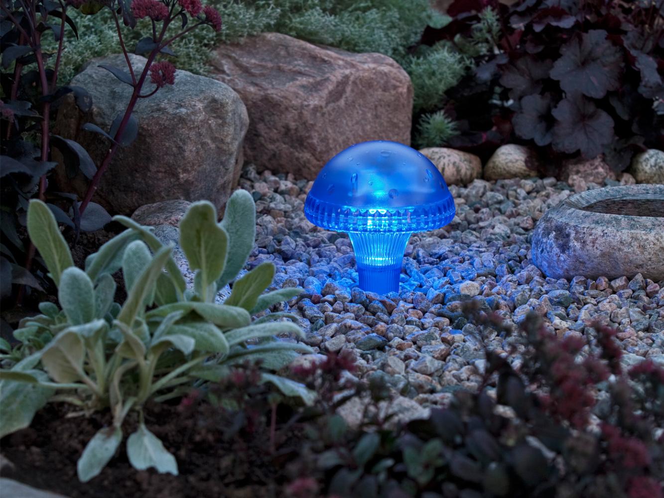 KONSTSMIDE Assisi Pilz Solar LED Leuchte blau Bild 1