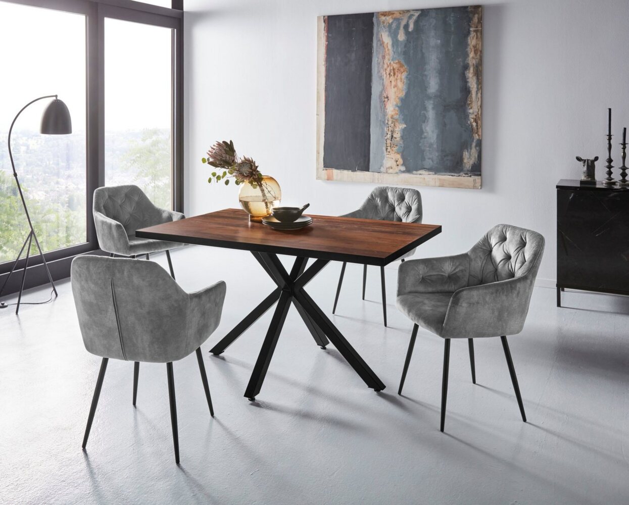 HELA Essgruppe CLEO Tischgruppe Bestseller, (Set, 5-tlg, 1 Tisch / 4 Stühle), Schalenstühle Tisch Wohnzimmer Esszimmer Bild 1