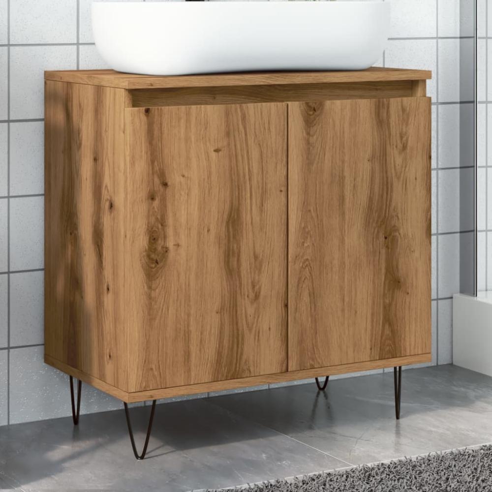 Badschrank Artisan-Eiche 58x33x60 cm Holzwerkstoff Bild 1