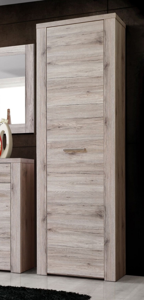 Garderobenschrank Stauraumschrank 61cm 1-türig sandeiche Bild 1