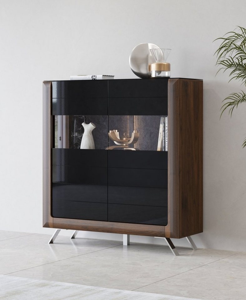 Leonique Highboard Kasai, Höhe 136,5 cm, 2 Türen mit Glaseinsatz Bild 1