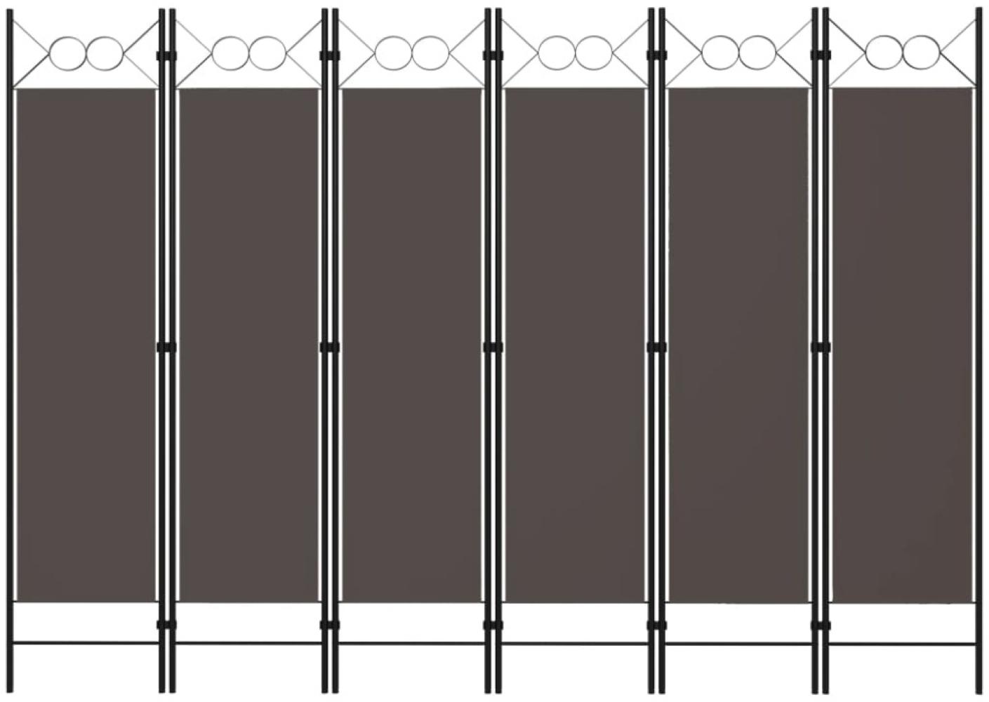 6-tlg. Raumteiler Anthrazit 240 x 180 cm Bild 1