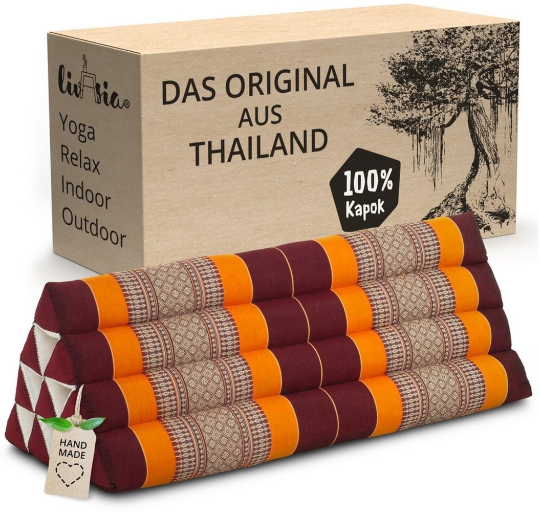 livasia Keilkissen Dreieckskissen breit, vegan und handgefertigt, 33x80x30cm, Kapok Bild 1