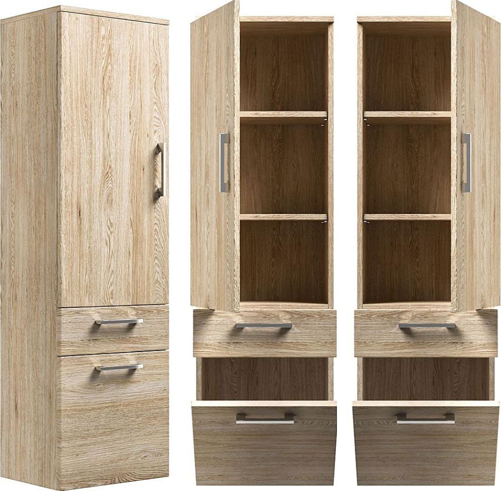 Hochschrank RIMAO-100 Eiche hell, B x H x T ca.: 35,20 x 120 x 35,80 cm Bild 1