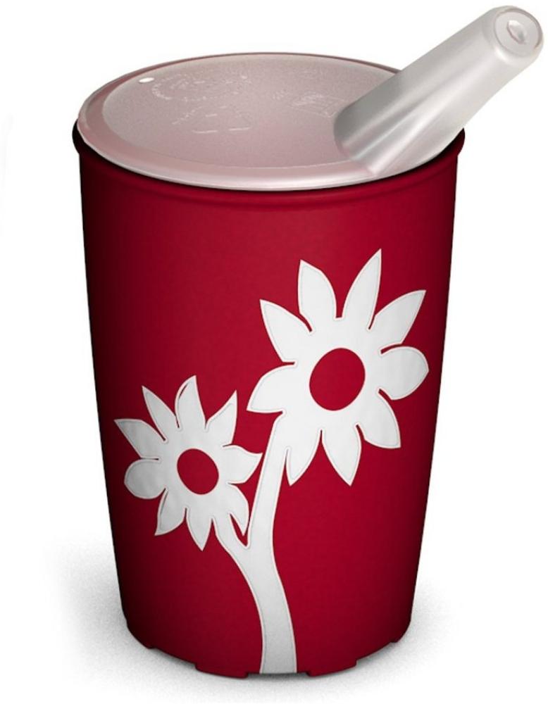 Schnabelbecher Becher mit Antirutsch-Blume mit Schnabelaufsatz, Qualitätskunststoff, Anti-Rutsch-Dekor I Trinkhilfe I Spezial-Becher I Pflegehilfsmittel I Pflegegeschirr I Kunststoffgeschirr I bruchstabil I BPA-frei I Made in Germany Bild 1