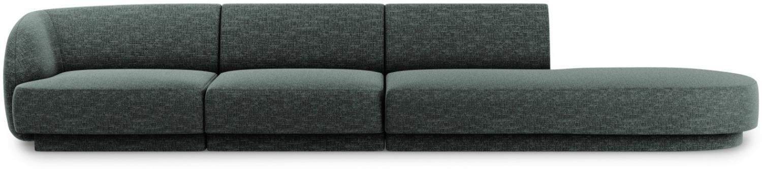 Micadoni 4-Sitzer Rechts Sofa Miley | Bezug Petrol | Beinfarbe Black Plastic Bild 1