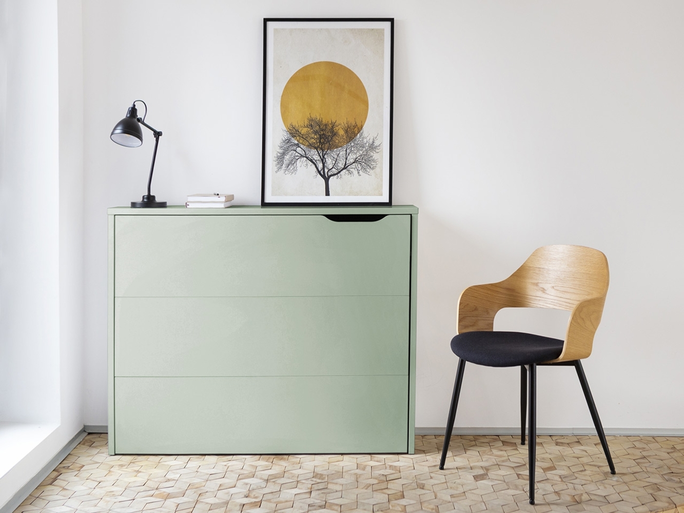 Schreibtisch Work Concept CW-01 (Farbe: Salbei, Seite: Links) Bild 1
