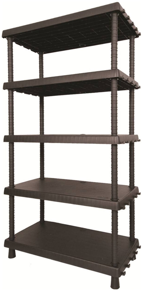 Dmora Goshenita Outdoor-Garderobe, Outdoor-Regal, Mehrzweckschrank mit 3 Regalen, 100 % Made in Italy, Anthrazit, 92 x 45 x 165 cm Bild 1