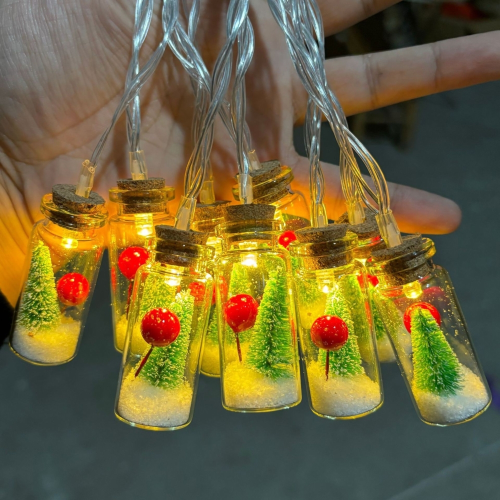 Weihnachten LED Lampe Licht Weihnachten innen Dekoration string Licht-rot Obst Weihnachten Baum wishing Flasche 2m10 Licht Bild 1