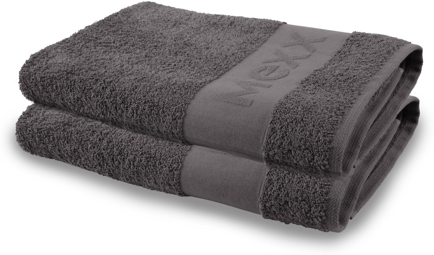 Mexx Badetuch ( 2er Pack / Anthrazit ) groß 70x140cm, 100% Baumwolle - ÖKO-Tex , Duschtuch Premium Qualität 450gr/m², super saugfähig Bild 1