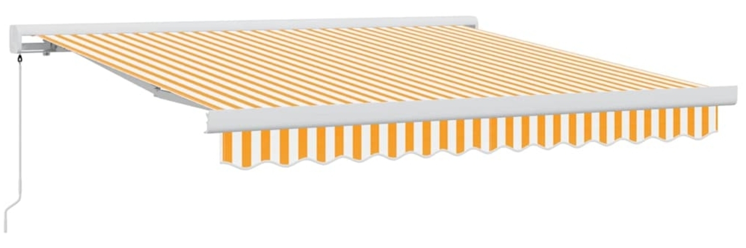 vidaXL Einziehbare Markise Gelb und Weiß 300 x 250 cm Stoff und Metall 3329923 Bild 1