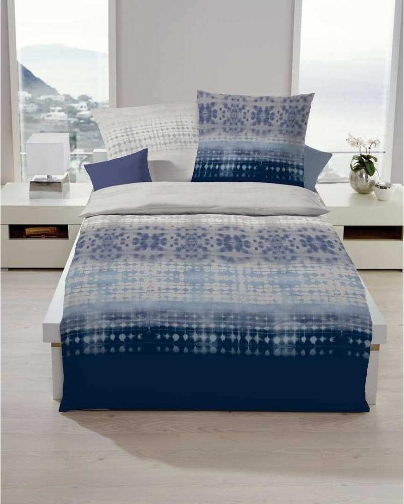 Kaeppel Satin Bettwäsche Sweet Home Embrace Farbverlauf Blau Indigoblau 155x220 cm + 80x80 cm Bild 1