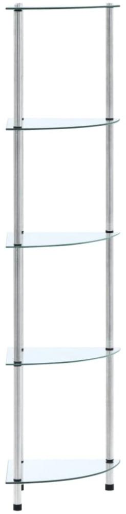 vidaXL Regal mit 5 Ablagen Transparent 30x30x130 cm Hartglas 249516 Bild 1