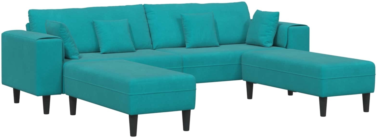 vidaXL Samt Sofa mit Kissen 3 pcs Türkis 208 cm Samt 3335180 Bild 1