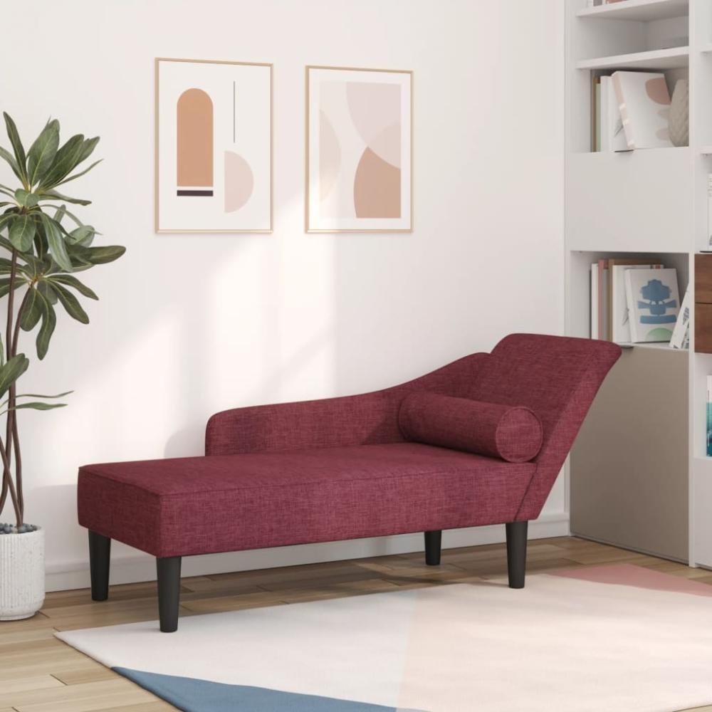 vidaXL Chaiselongue mit Kissen Weinrot Stoff Bild 1