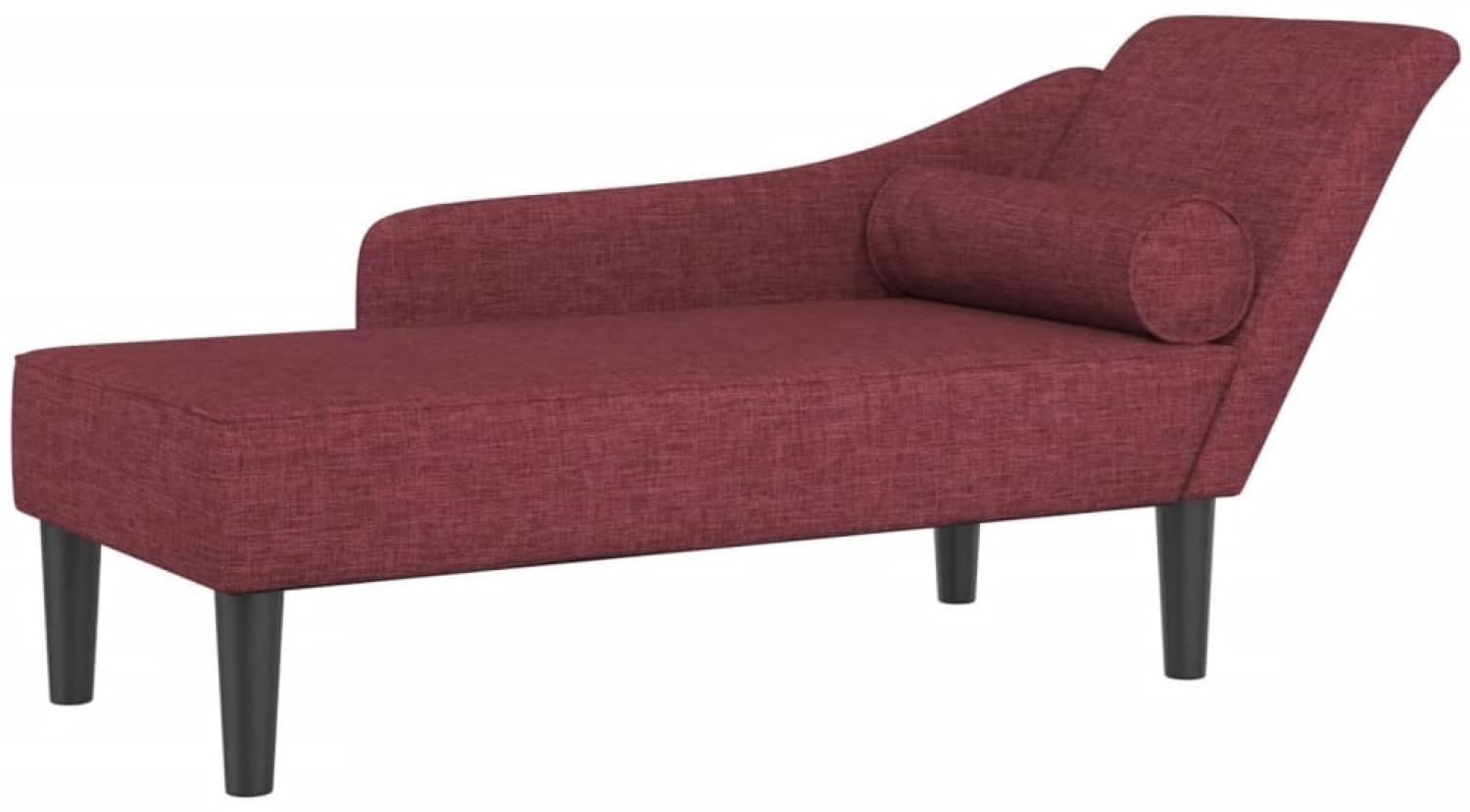 vidaXL Chaiselongue mit Kissen Weinrot Stoff Bild 1