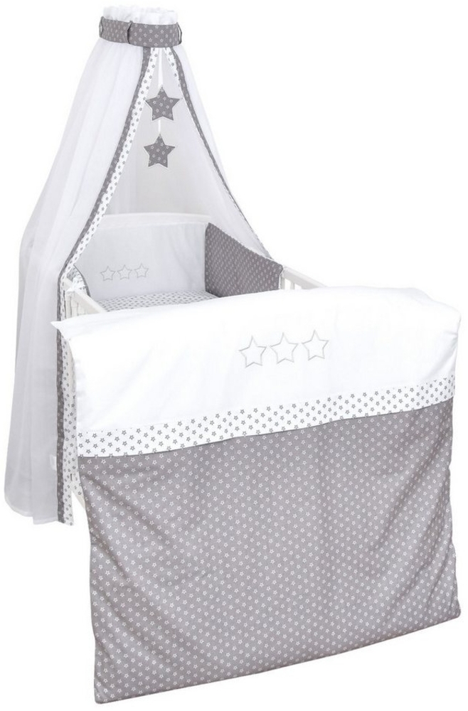 Baby-Delux Babybettwäsche Baby Bettwäsche Set 4-Tlg. Nestchen Chiffonhimmel, Baumwolle, 4 teilig, Bettset für Babybetten 140x70 & 120x60 verschiedene Designs Bild 1