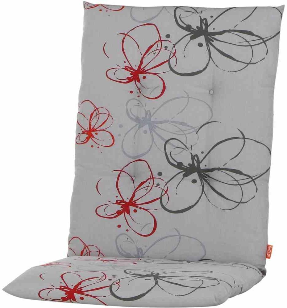 SIENA GARDEN MIRACH Sesselauflage 110 cm Dessin Blume rot, 100% Baumwolle Bild 1