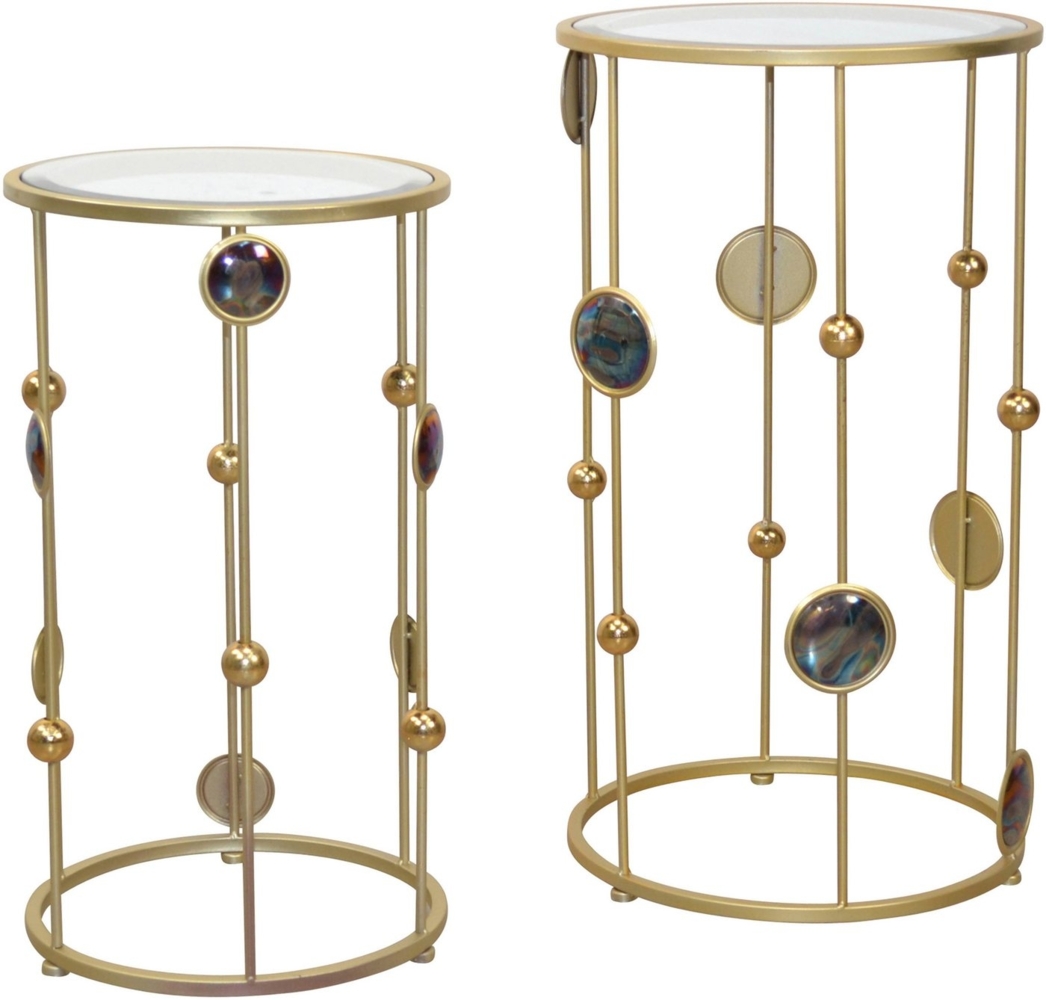 Runder Beistelltisch "Carola" gold, 70 cm hoch Bild 1