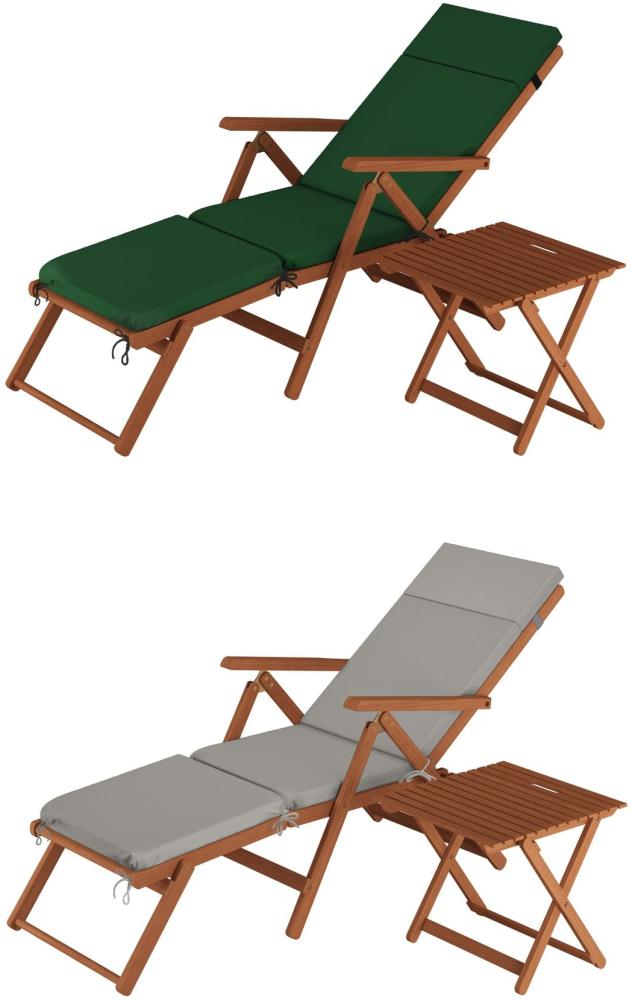 Deckchair, Balkonstuhl, klassische und robuste Balkonliege mit Tisch wählbarem Zubehör V-10-200T Bild 1