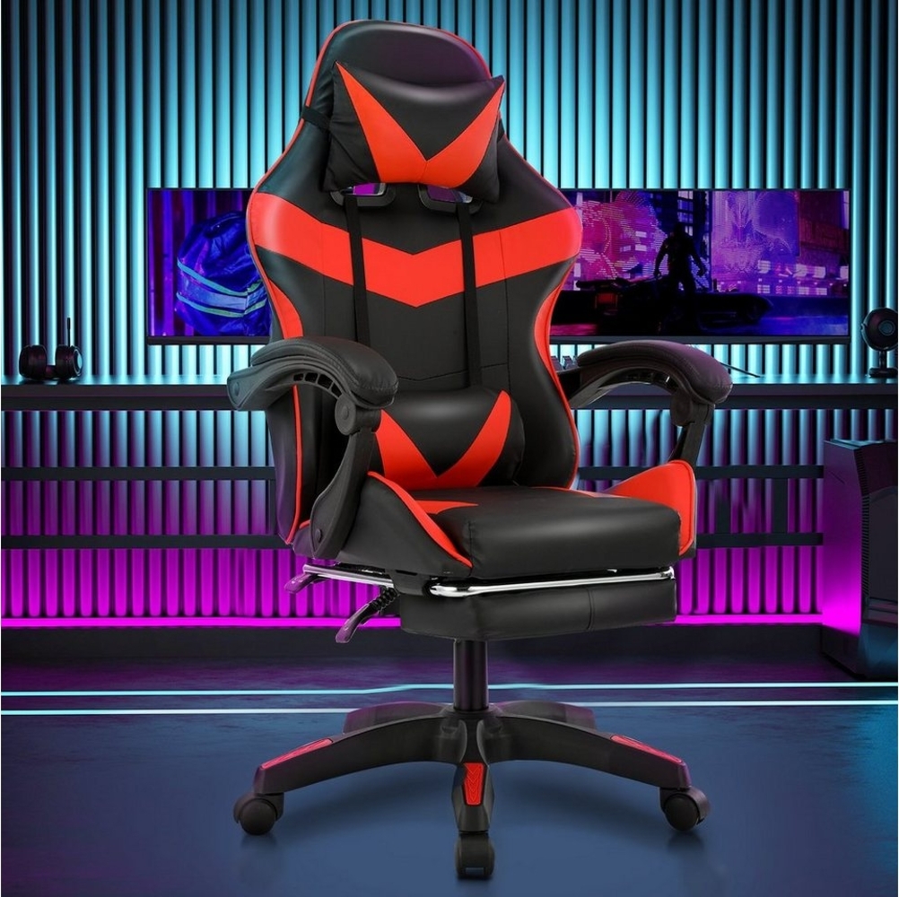 WILGOON Gaming-Stuhl Gaming Chair Ergonomischer Bürostuhl mit Fußstütze, Kopfstütze, Gamer Stuhl mit Lendenkissen,Maximale Belastung 150 kg,360° drehbar Bild 1