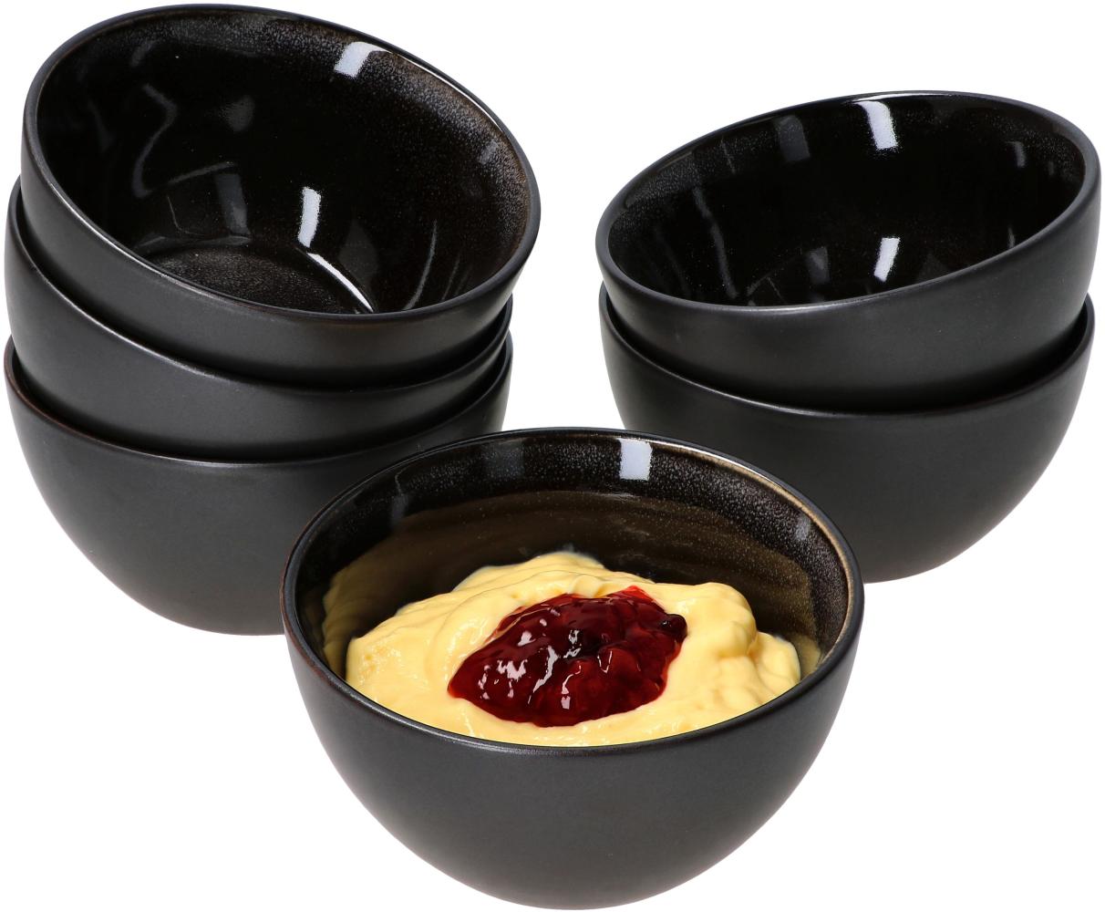 Reactive Glaze Grey Black 6er Set Pudding-Schale 200ml Schüssel Dessert Snacks Bild 1