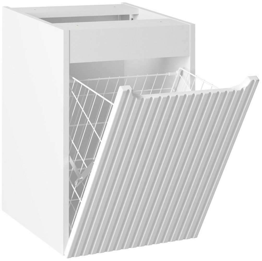 Unterschrank mit Wäschekorb, 40 cm, weiß, NEWPORT-56-WHITE Bild 1