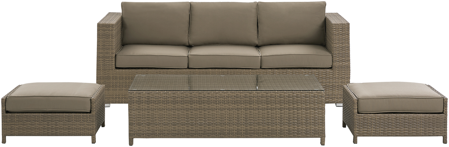 Lounge Set BELLUNO PE Rattan Braun Bild 1