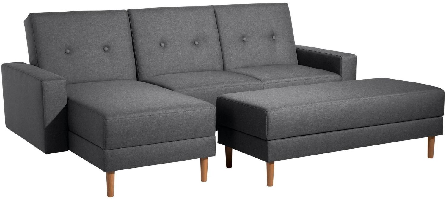 Schlafsofa Kaula Bezug Flachgewebe Erle natur / graphit 23025 Bild 1