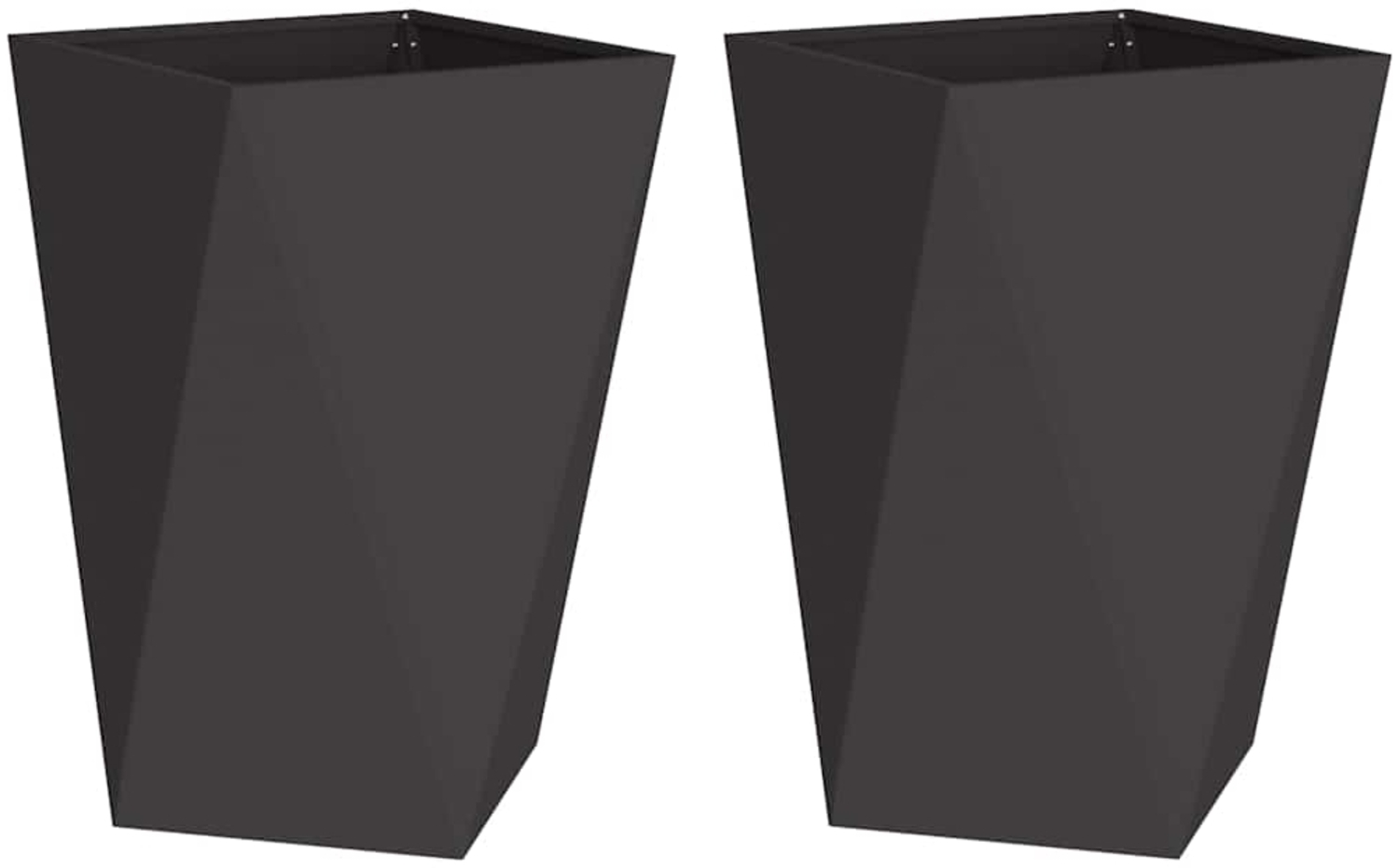 vidaXL Pflanzkübel 2 pcs Schwarz 50 x 50 x 75 cm Stahl 883795 Bild 1