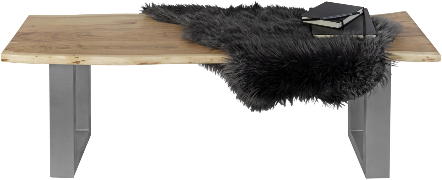 Sitzbank Baumkante 160 cm natur massiv Akazie silber 62088218 Bild 1