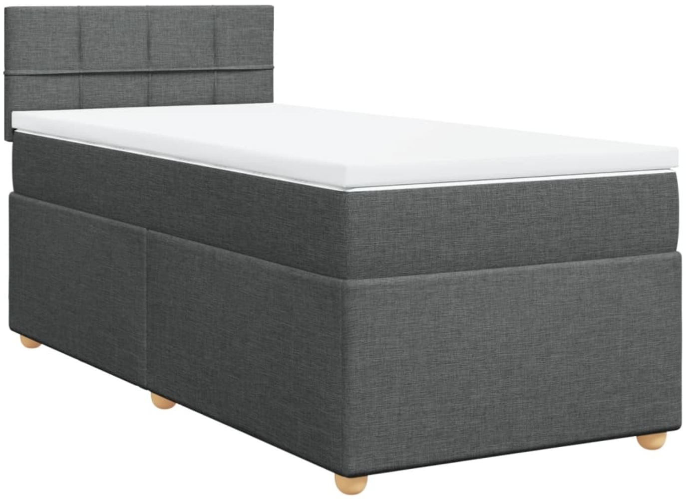 vidaXL Boxspringbett mit Matratze Dunkelgrau 90x190 cm Stoff 3286536 Bild 1
