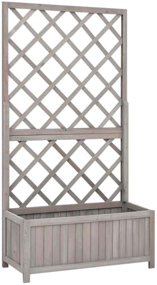 vidaXL Garten-Spalier mit Blumenkasten Grau 70x30x135 cm Tannenholz 316490 Bild 1