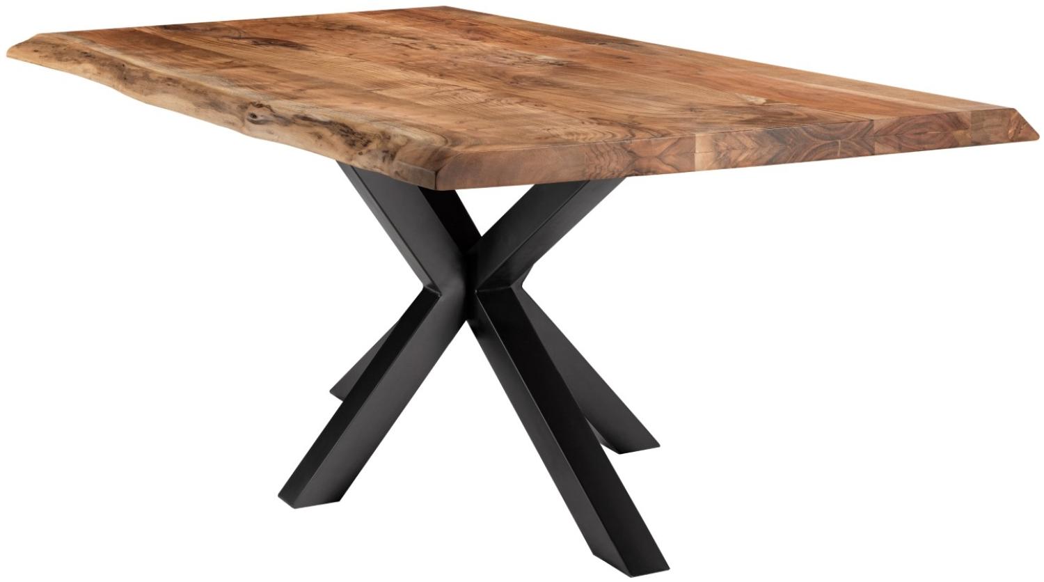 Baumkantentisch Bari - 180x90 cm - Akazienholz - Gestell Kreuz-Form Bild 1