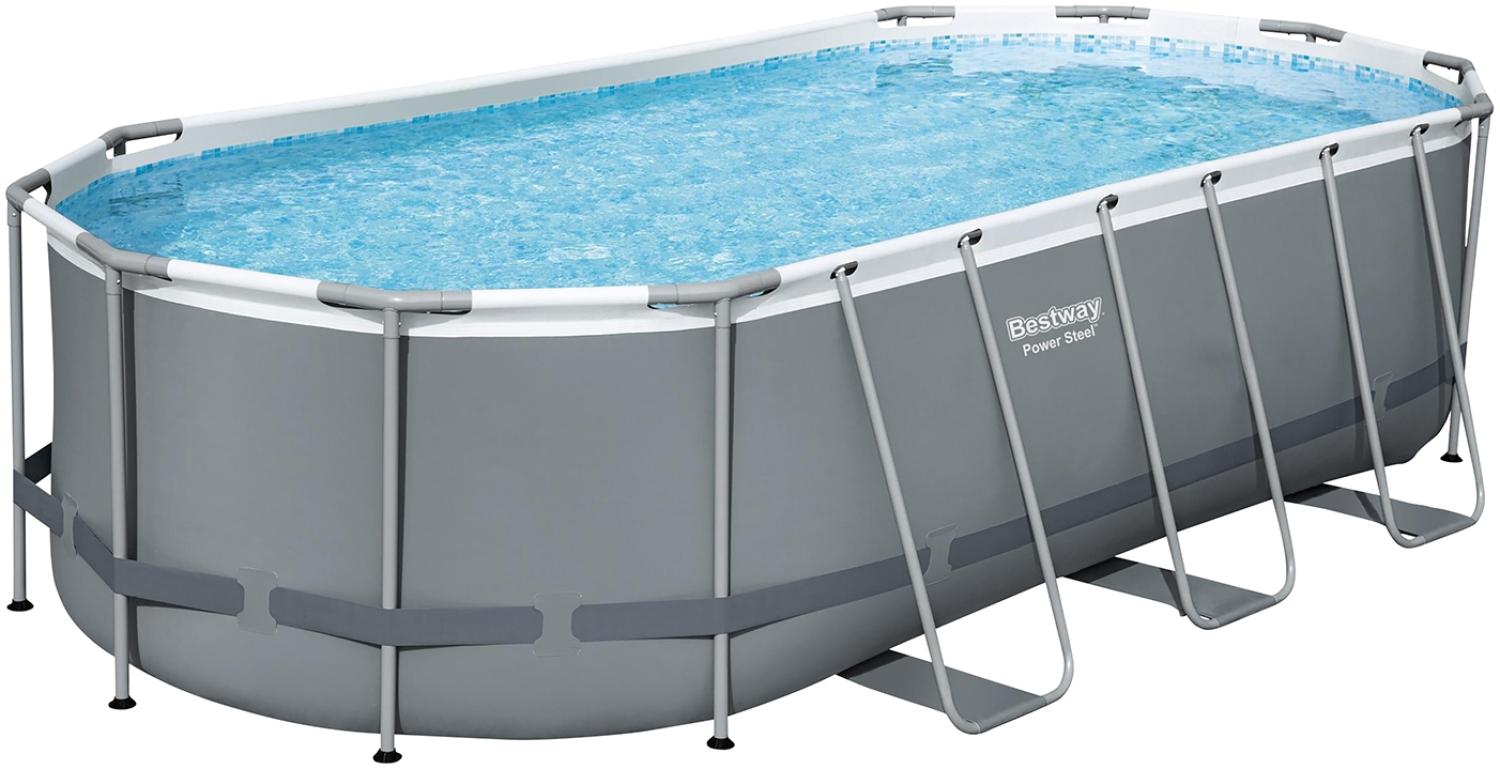 Power Steel™ Solo Pool ohne Zubehör 549 x 274 x 122 cm, grau, oval Bild 1