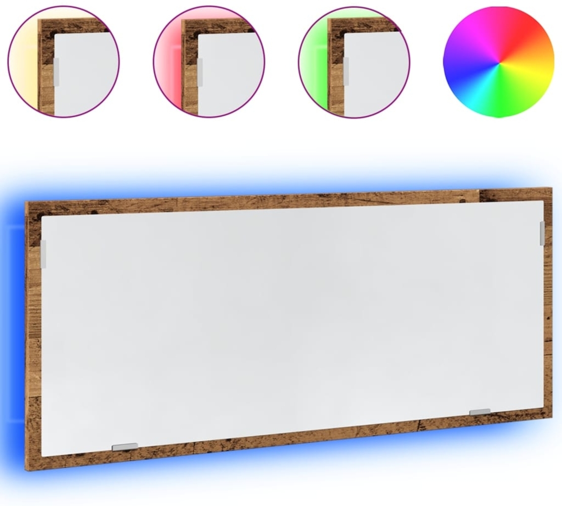 vidaXL LED-Badspiegel Altholz-Optik 100x8,5x37 cm Holzwerkstoff 856275 Bild 1